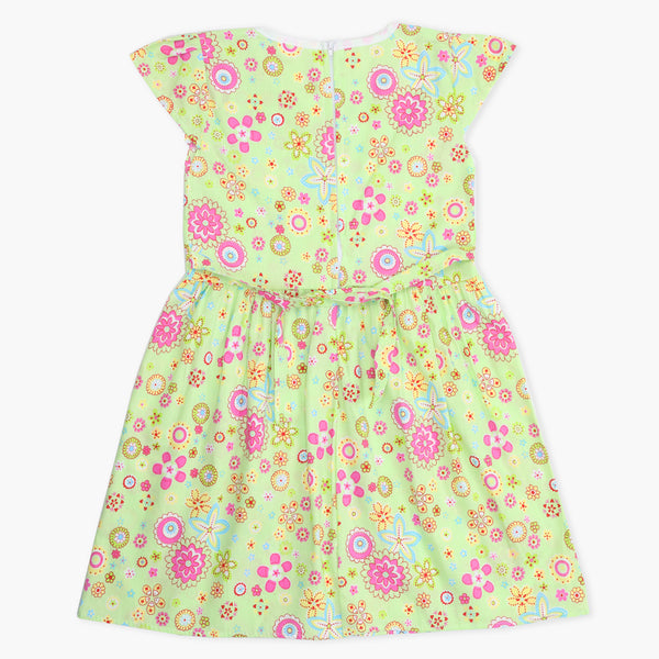 Girl's Cotton Frock - Light Green, Girls Frocks, Chase Value, Chase Value