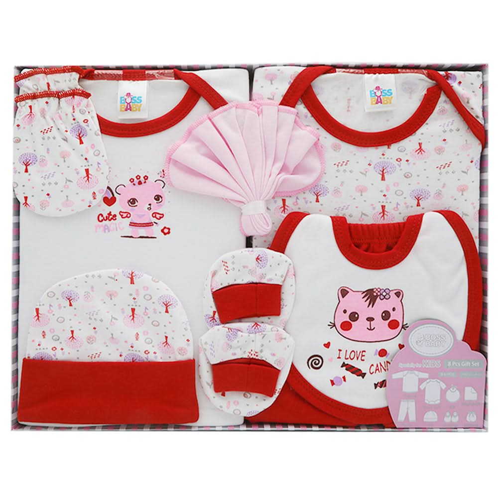 Newborn Gift Set 8Pcs - Red, Kids, Gift Set, Chase Value, Chase Value
