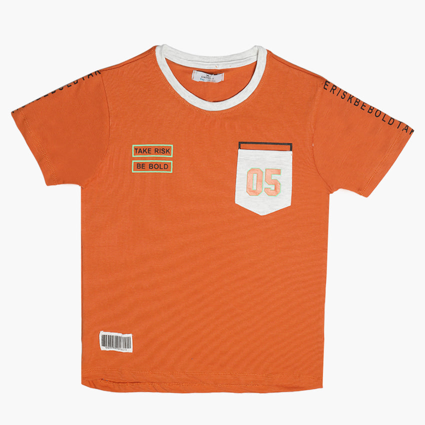Eminent Boys Half Sleeves T-Shirt - Rust, Boys T-Shirts, Eminent, Chase Value