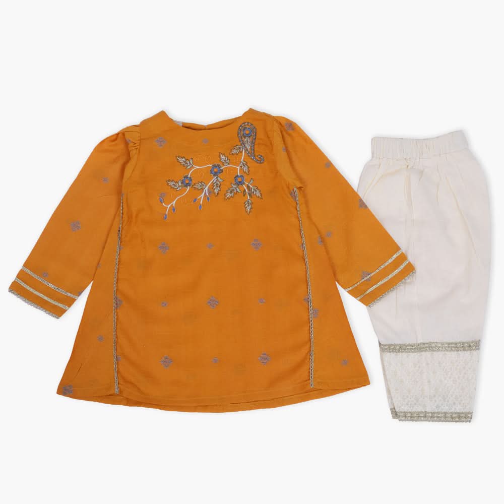 Girls Shalwar Suit - Mustard, Girls Shalwar Kameez, Chase Value, Chase Value