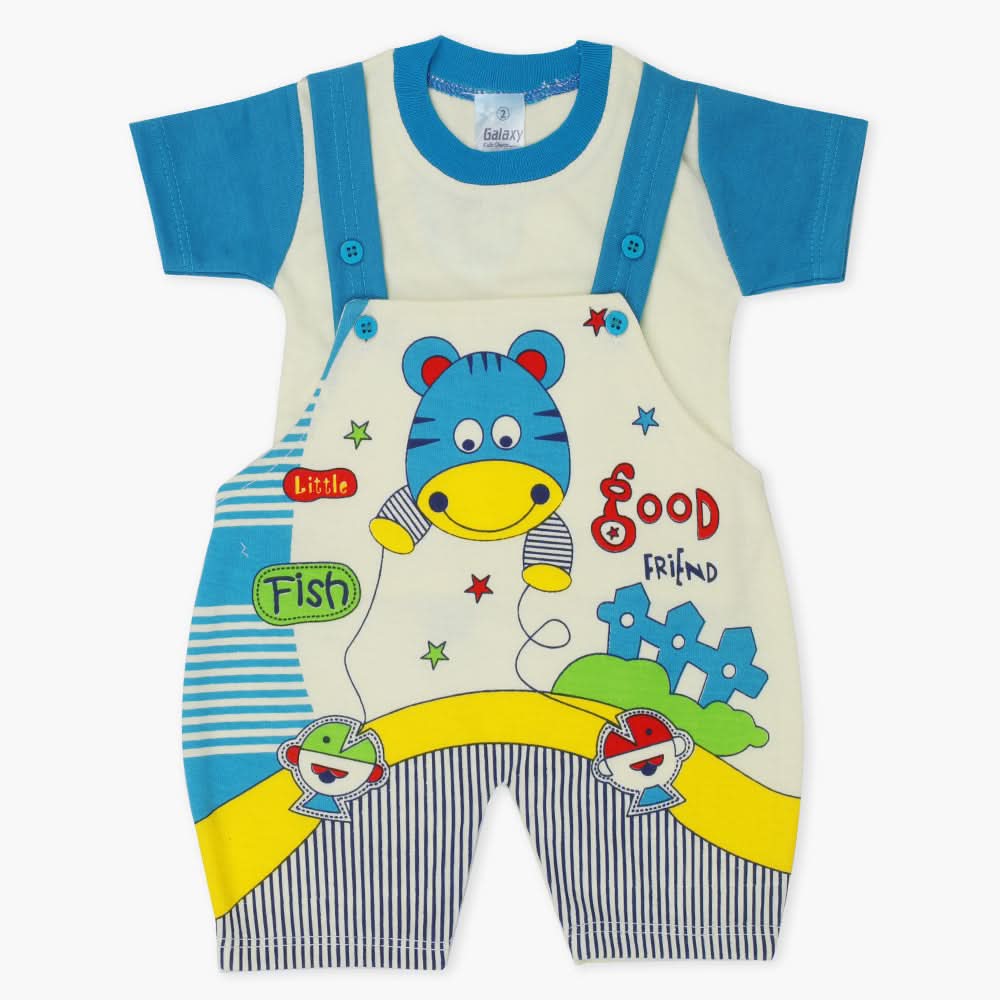 Newborn Boys Half Sleeves Romper - Dark Blue, Newborn Boys Rompers, Chase Value, Chase Value