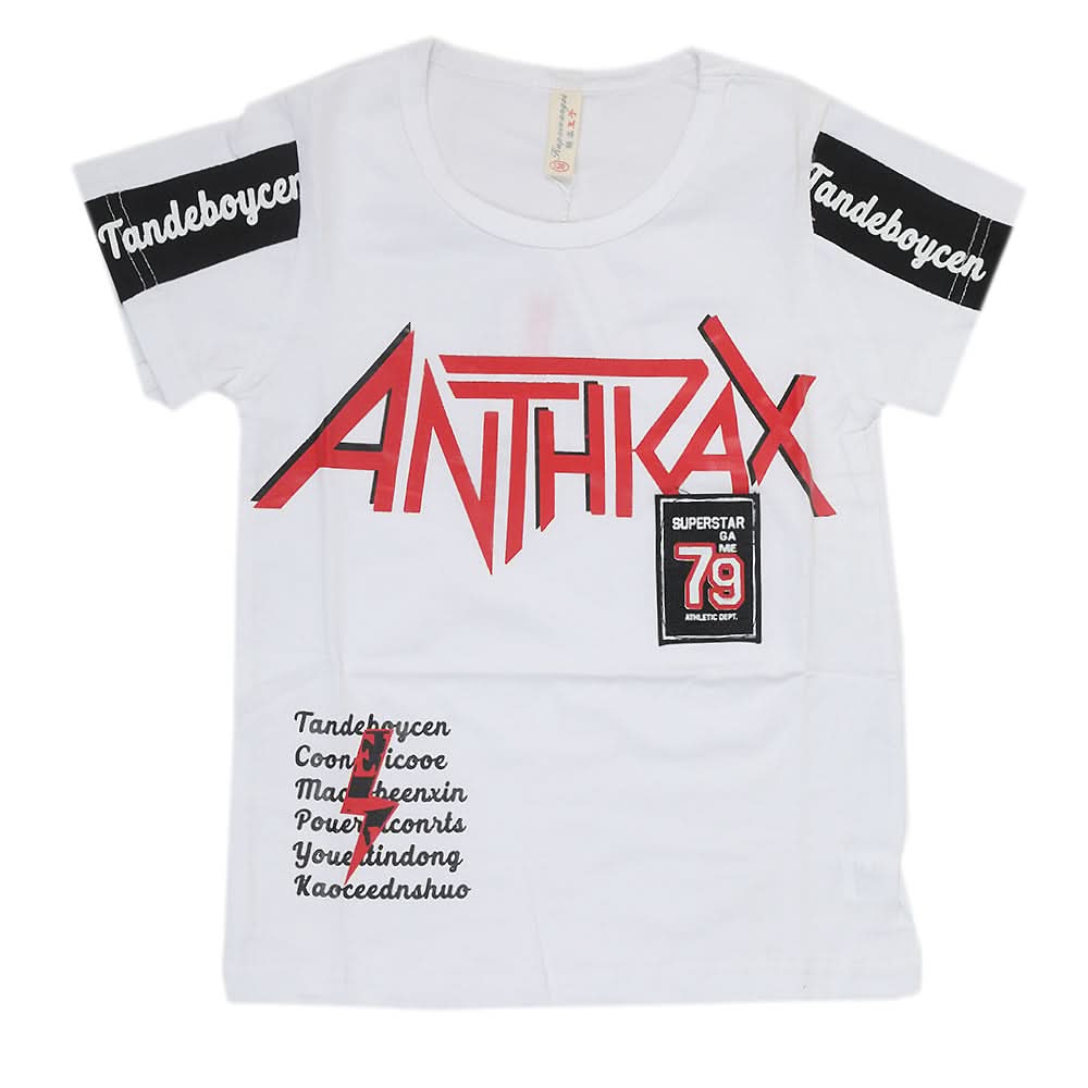 Boys Half Sleeves T-Shirt - White, Kids, Boys T-Shirts, Chase Value, Chase Value