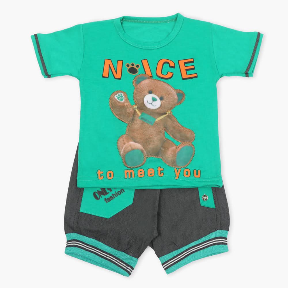 Boys Half Sleeves Suit - Green, Boys Sets & Suits, Chase Value, Chase Value