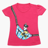 Girls Half Sleeves T-Shirt - Dark Pink, Girls T-Shirts, Chase Value, Chase Value