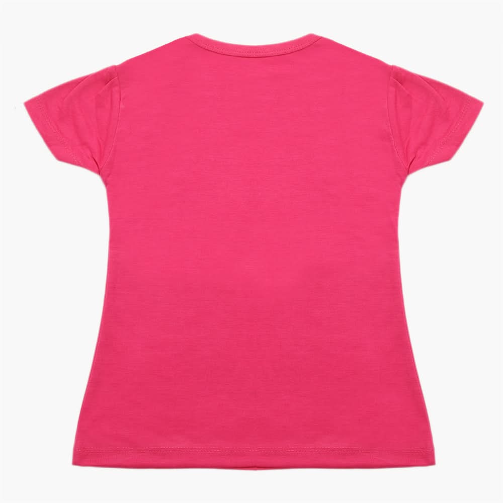 Girls Half Sleeves T-Shirt - Dark Pink, Girls T-Shirts, Chase Value, Chase Value