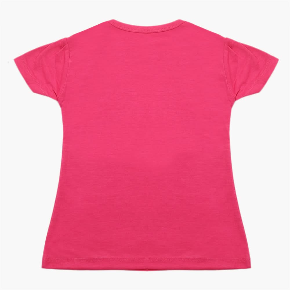 Girls Half Sleeves T-Shirt - Dark Pink, Girls T-Shirts, Chase Value, Chase Value
