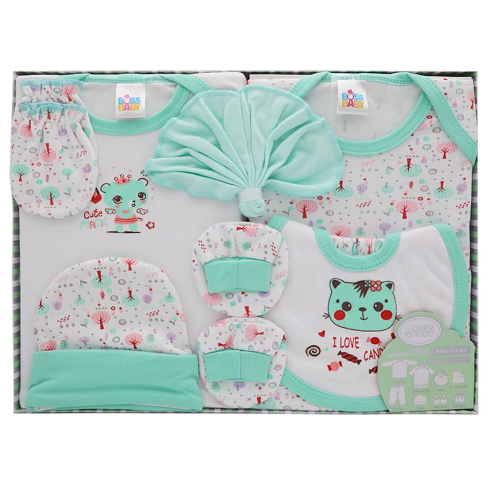 Newborn Gift Set 8Pcs - Cyan, Kids, Gift Set, Chase Value, Chase Value