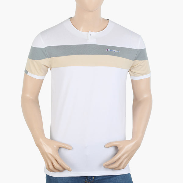 Men's Half Sleeves Round Neck T-Shirt - White, Men's T-Shirts & Polos, Chase Value, Chase Value