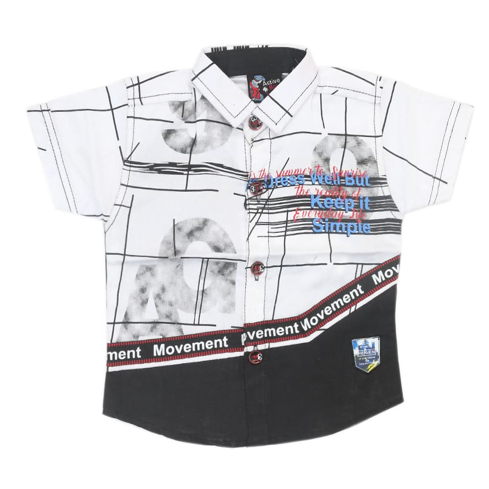 Boys Half Sleeves Casual Shirt - White, Kids, Boys Shirts, Chase Value, Chase Value