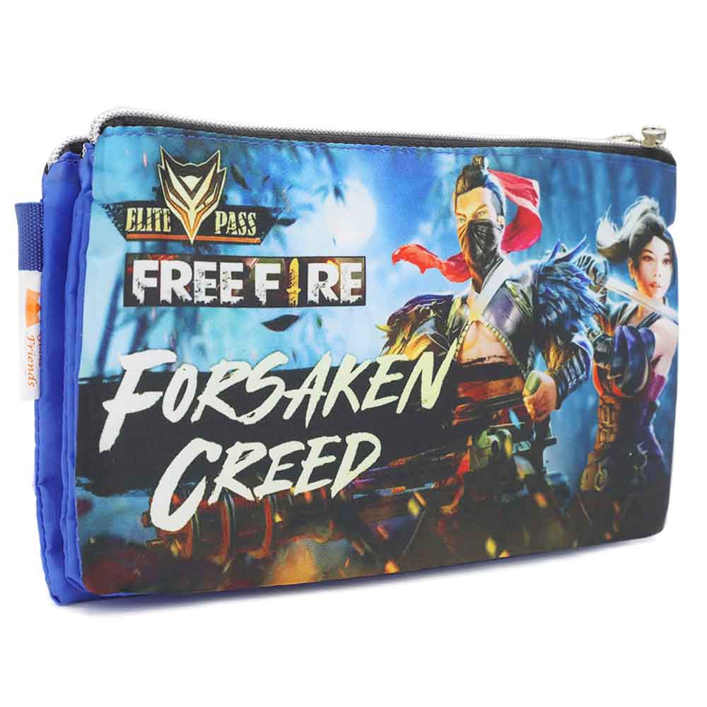 Pencil Pouch Three Zipper - Blue, Pencil Boxes & Stationery Sets, Chase Value, Chase Value