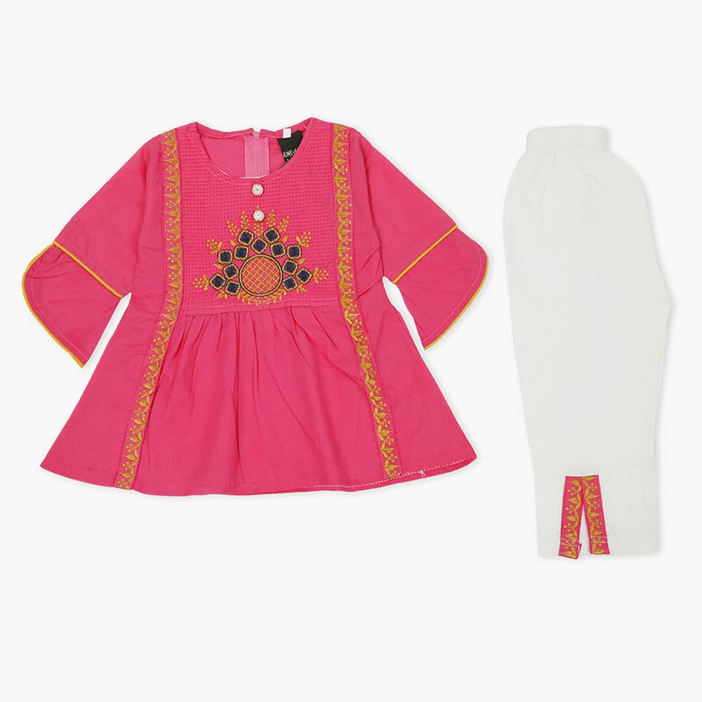 Girls Half Sleeves Suit - Pink, Girls Suits, Chase Value, Chase Value