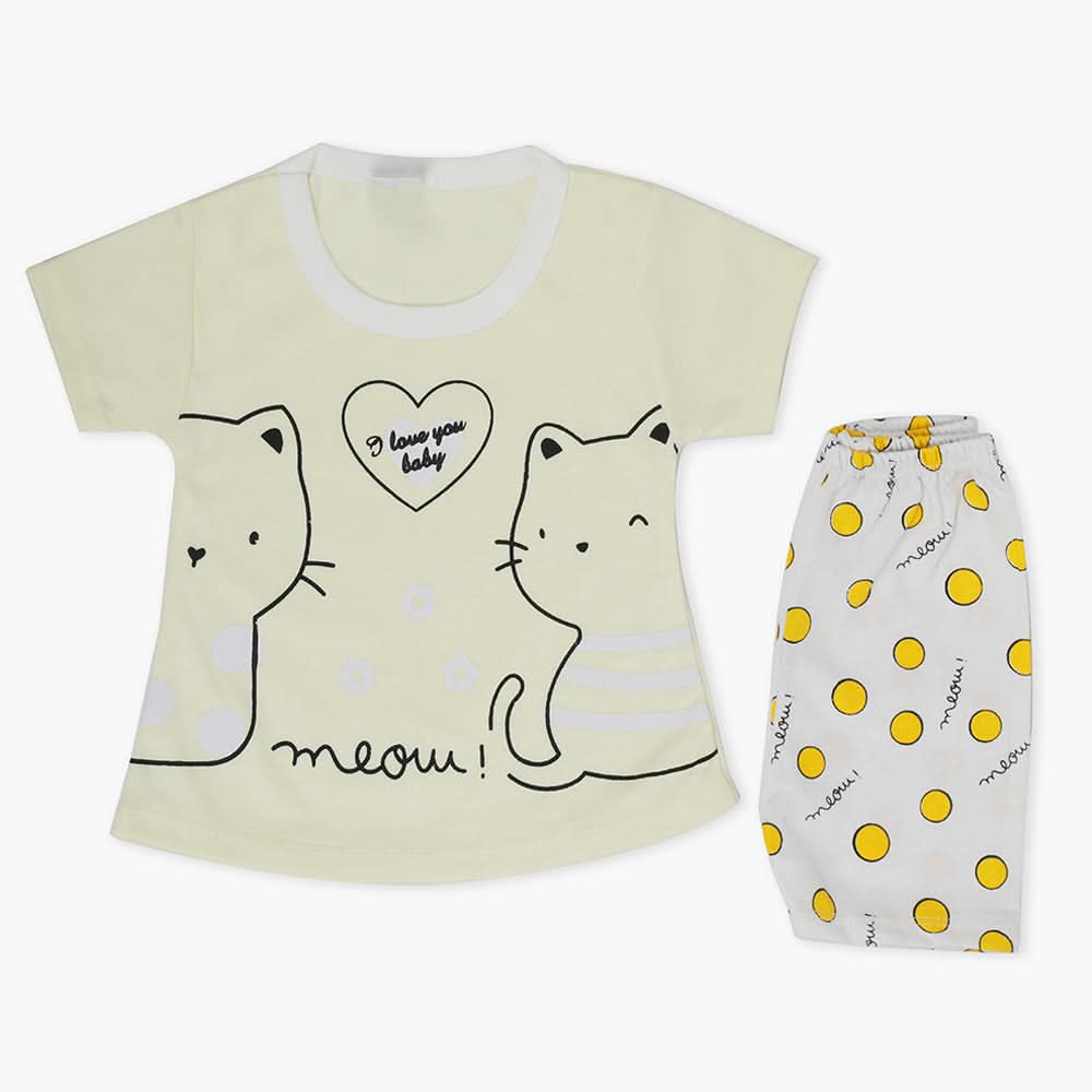 Newborn Girls Half Sleeves Suit - Lemon, Newborn Girls Sets & Suits, Chase Value, Chase Value