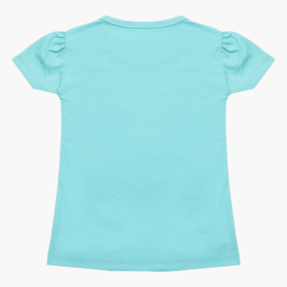 Girls Half Sleeves T-Shirt - Light Blue, Girls T-Shirts, Chase Value, Chase Value