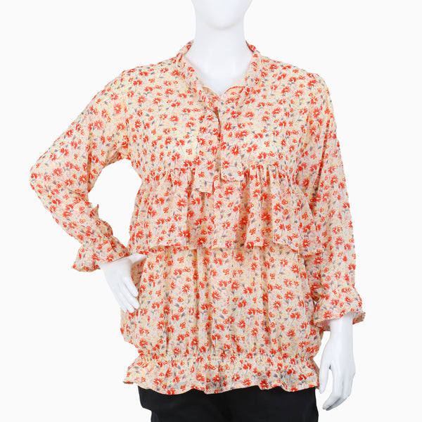 Women's  Printed Western Top - Fawn, Women T-Shirts & Tops, Chase Value, Chase Value