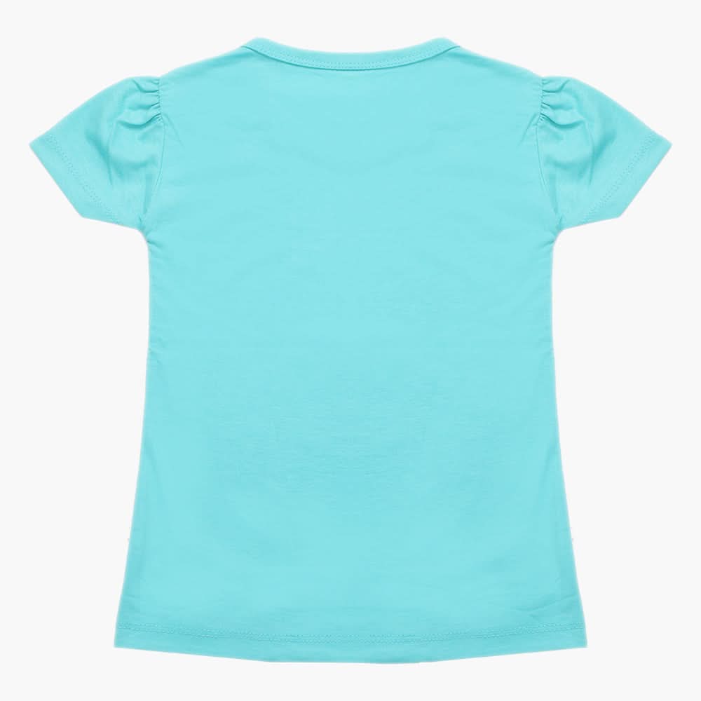 Girls Half Sleeves T-Shirt - Light Blue, Girls T-Shirts, Chase Value, Chase Value