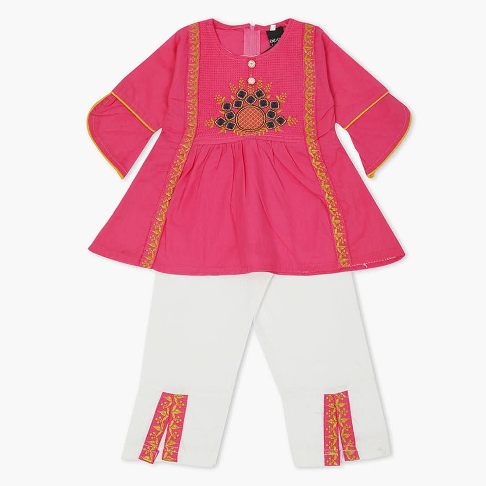 Girls Half Sleeves Suit - Pink, Girls Suits, Chase Value, Chase Value