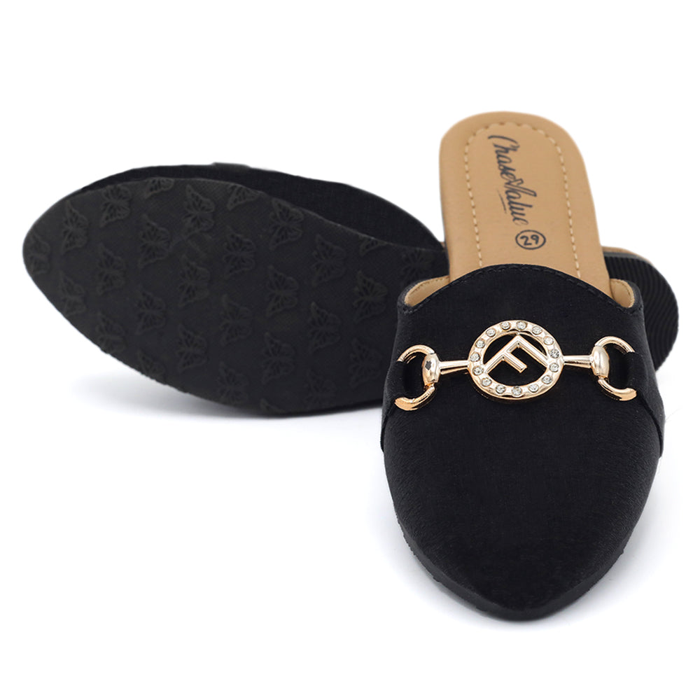 Girls Slipper - Black, Girls Slippers, Chase Value, Chase Value