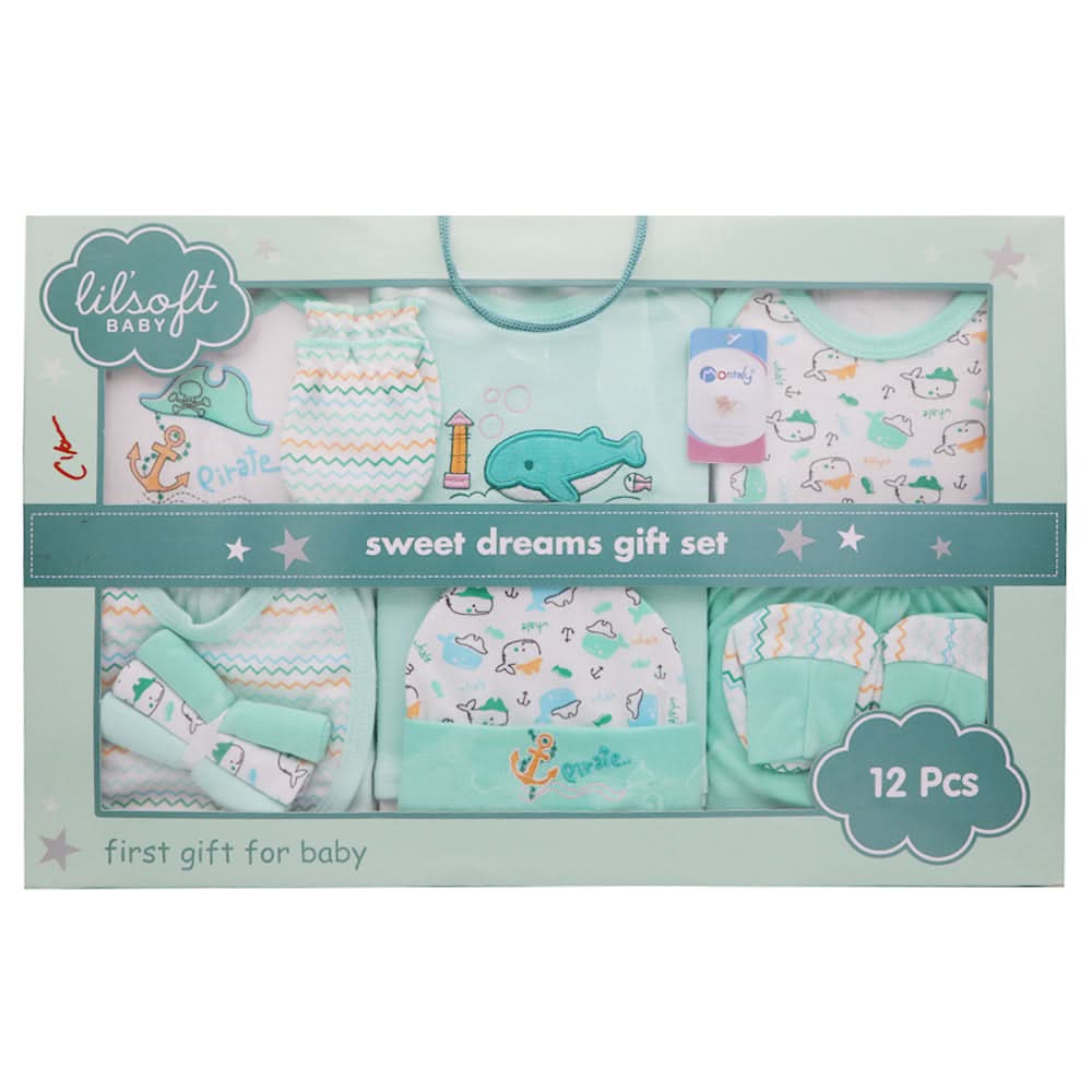 Newborn Gift Set 12Pcs - Cyan, Kids, Gift Set, Chase Value, Chase Value