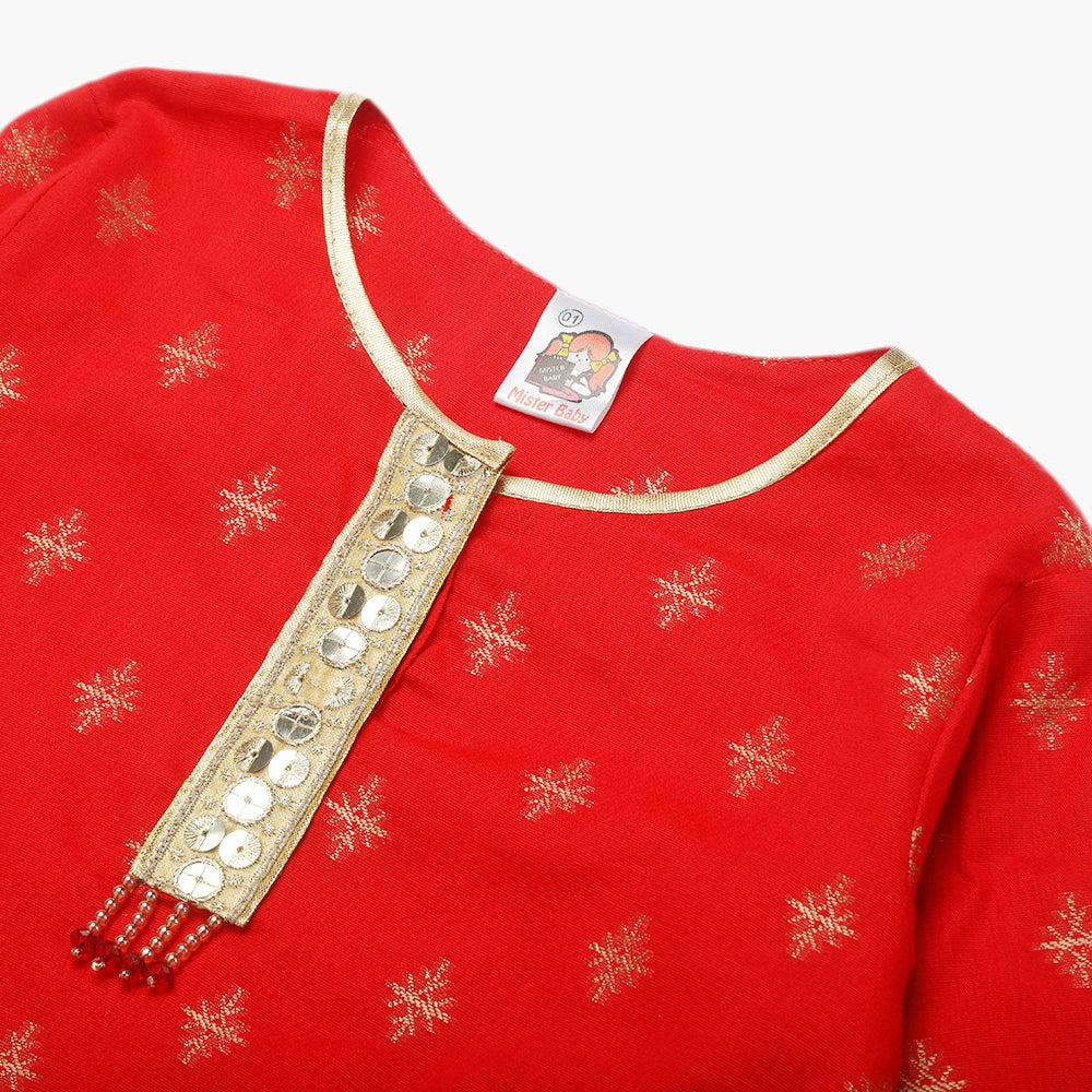 Girls Half Sleeves Tights Suit - Red, Girls Suits, Chase Value, Chase Value