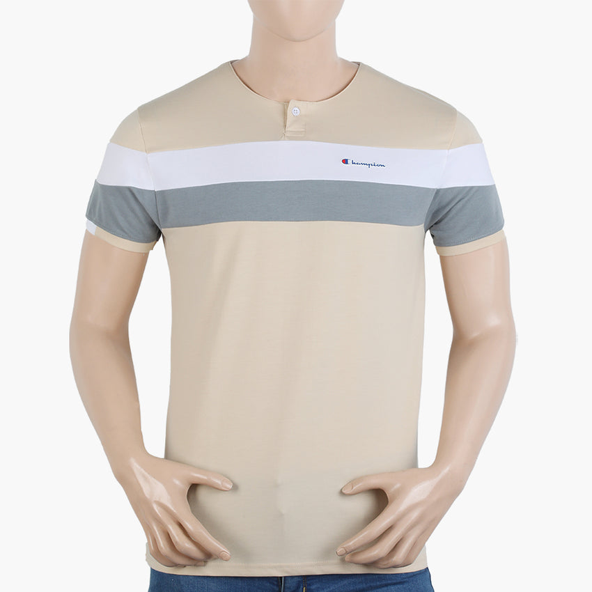 Men's Half Sleeves Round Neck T-Shirt - Fawn, Men's T-Shirts & Polos, Chase Value, Chase Value