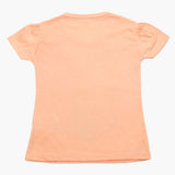 Girls Half Sleeves T-Shirt - Peach, Girls T-Shirts, Chase Value, Chase Value