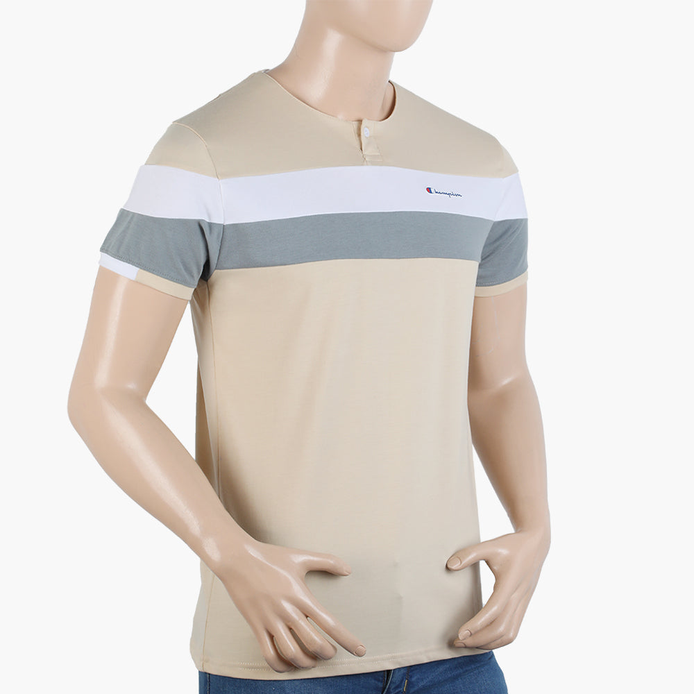 Men's Half Sleeves Round Neck T-Shirt - Fawn, Men's T-Shirts & Polos, Chase Value, Chase Value