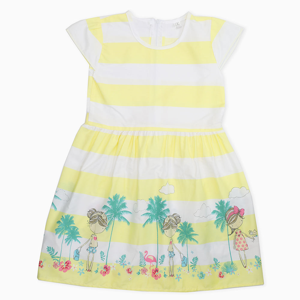 Girl's Cotton Frock - Lemon, Girls Frocks, Chase Value, Chase Value