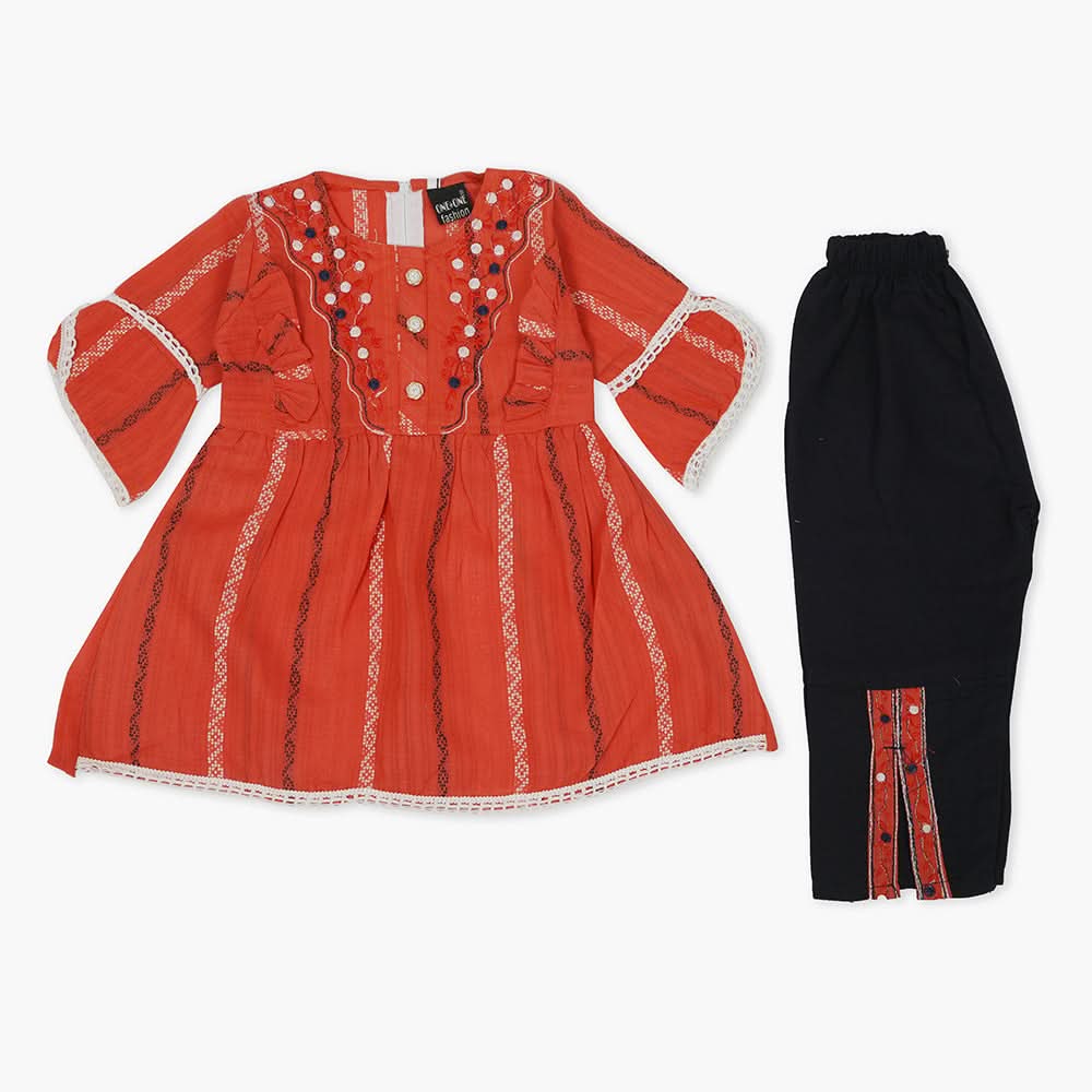 Girls Half Sleeves Suit - Peach, Girls Suits, Chase Value, Chase Value