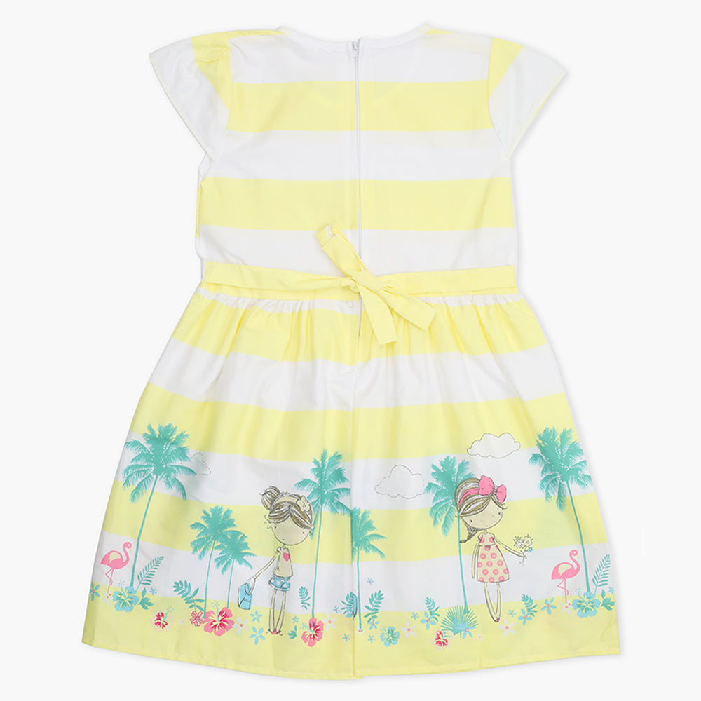 Girl's Cotton Frock - Lemon, Girls Frocks, Chase Value, Chase Value