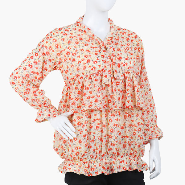 Women's  Printed Western Top - Fawn, Women T-Shirts & Tops, Chase Value, Chase Value