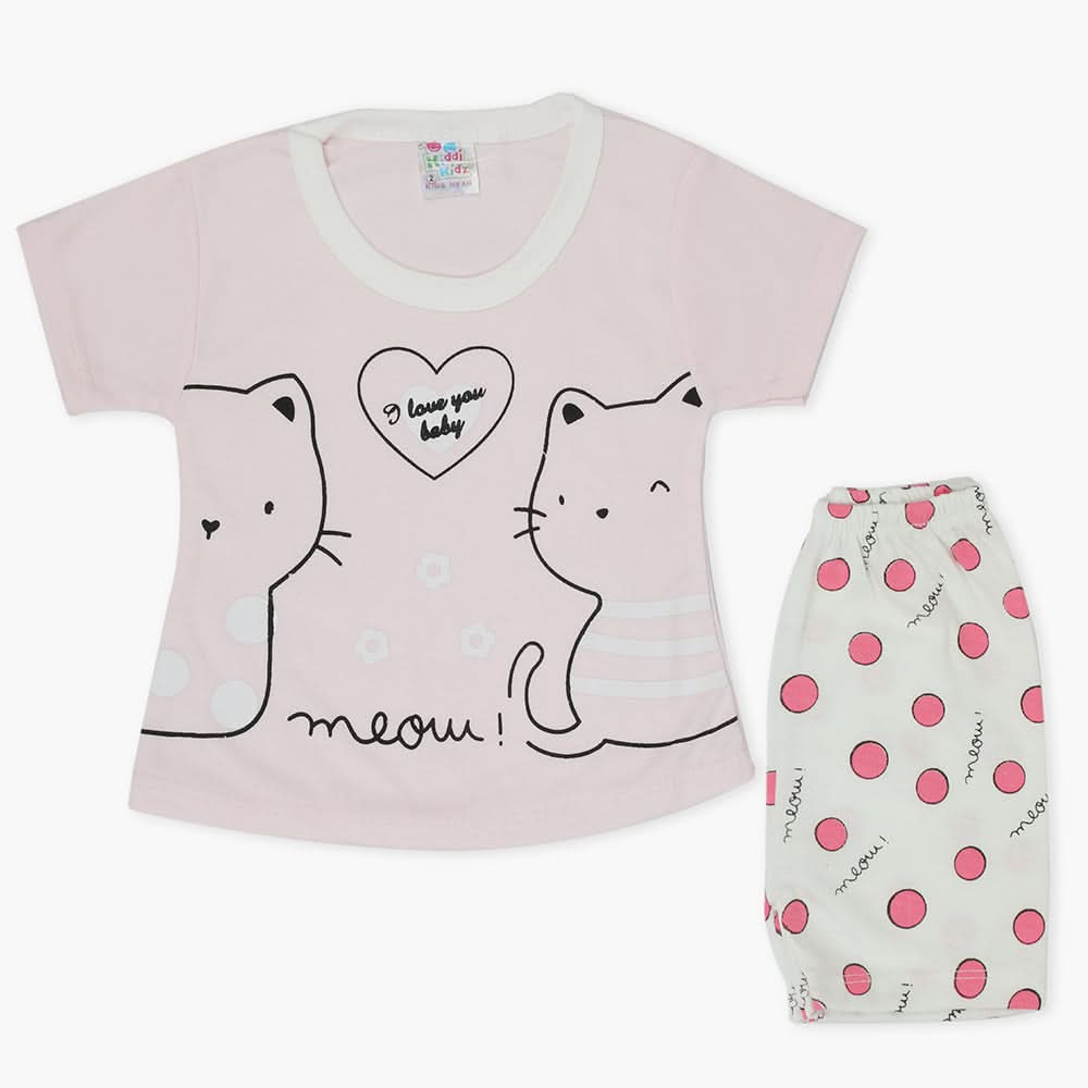 Newborn Girls Half Sleeves Suit - Pink, Newborn Girls Sets & Suits, Chase Value, Chase Value