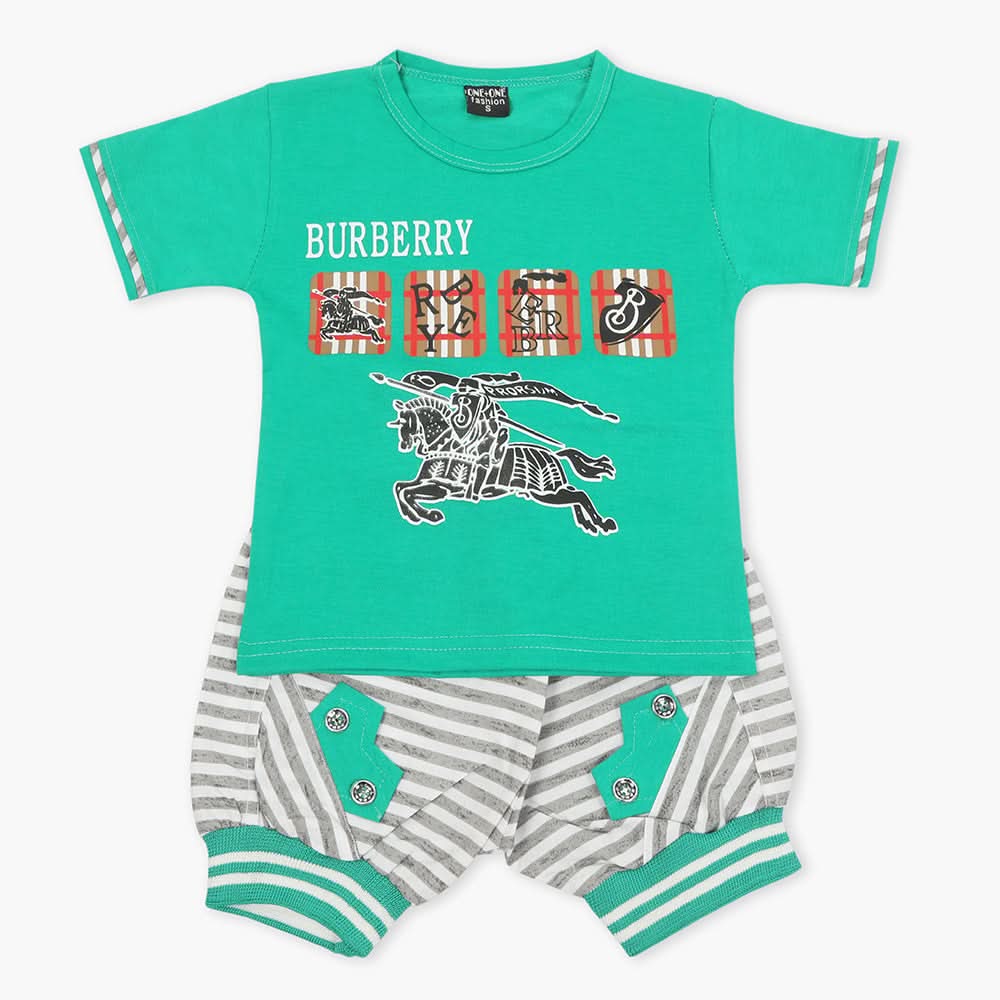 Boys Half Sleeves Suit - Green, Boys Sets & Suits, Chase Value, Chase Value