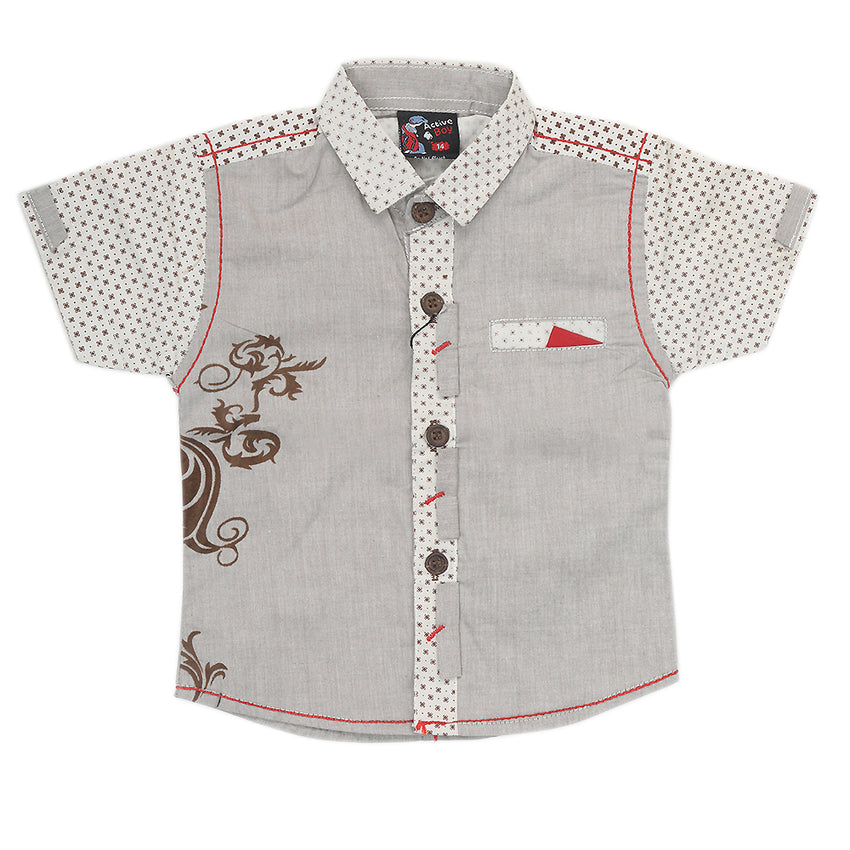 Boys Half Sleeves Casual Shirt - Beige, Kids, Boys Shirts, Chase Value, Chase Value