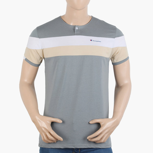 Men's Half Sleeves Round Neck T-Shirt - Grey, Men's T-Shirts & Polos, Chase Value, Chase Value