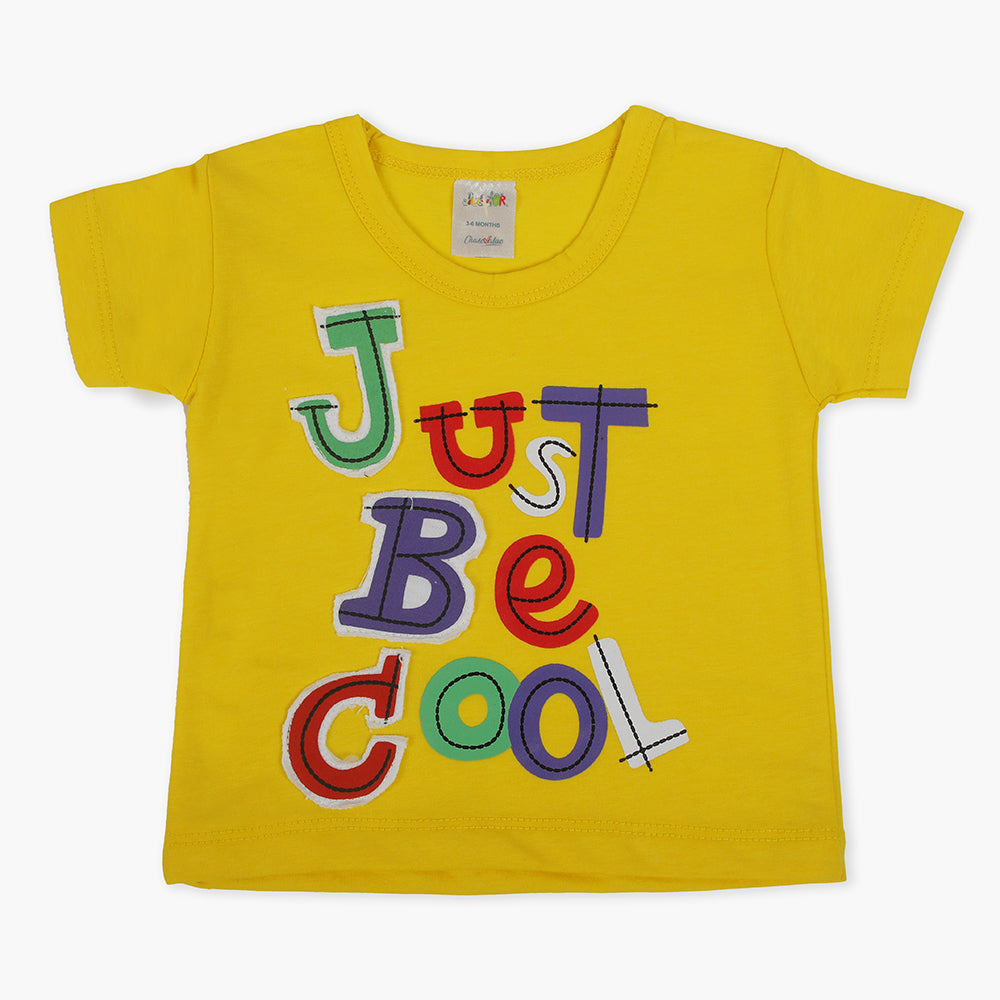 Newborn Boys Half Sleeves T-Shirt - Yellow, Newborn Boys Shirts & T-Shirts, Chase Value, Chase Value