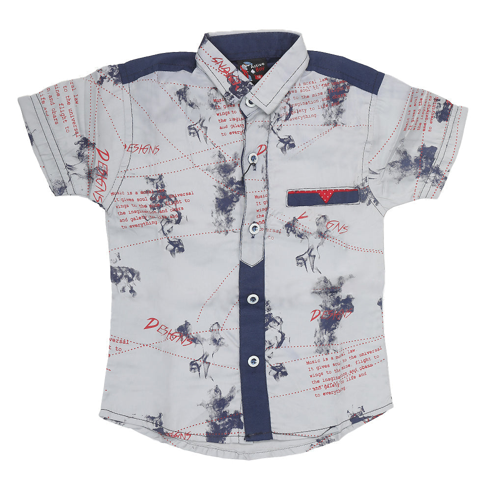Boys Half Sleeves Casual Shirt - Navy Blue, Kids, Boys Shirts, Chase Value, Chase Value