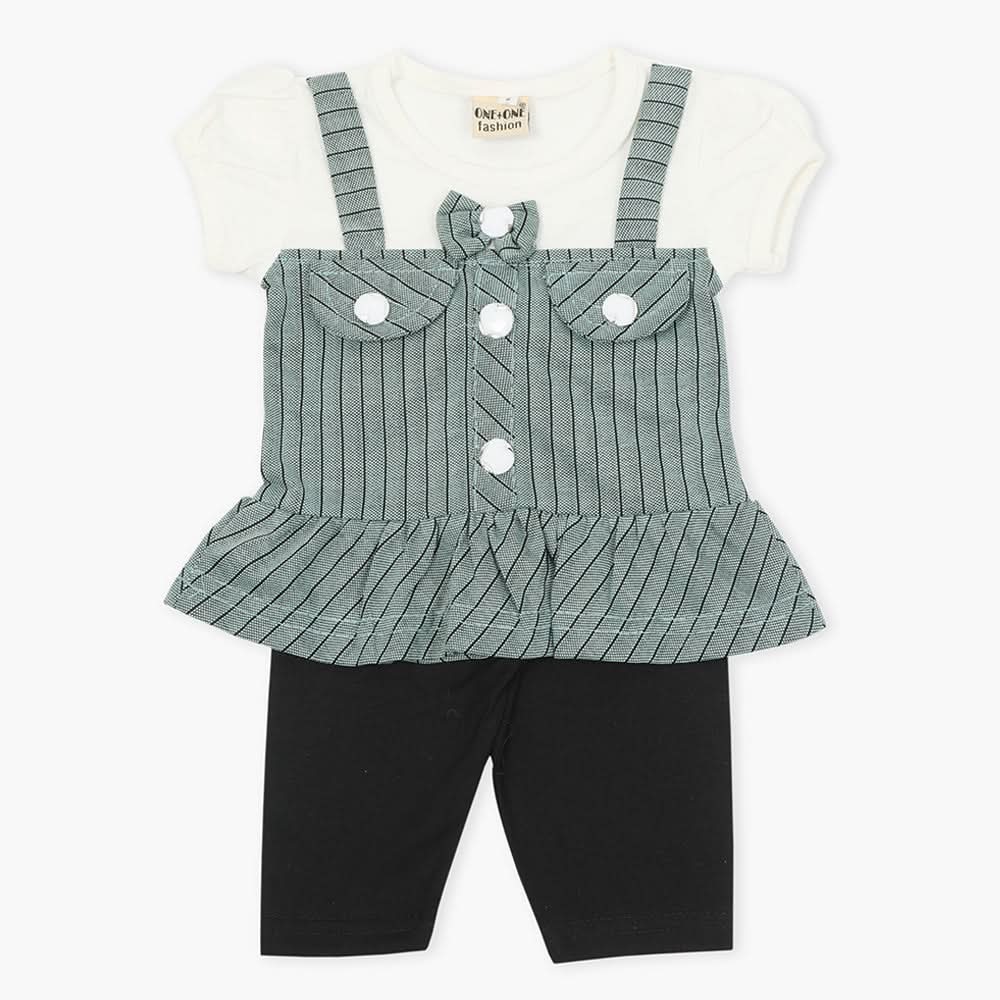 Girls Half Sleeves Suit - Green, Girls T-Shirts, Chase Value, Chase Value
