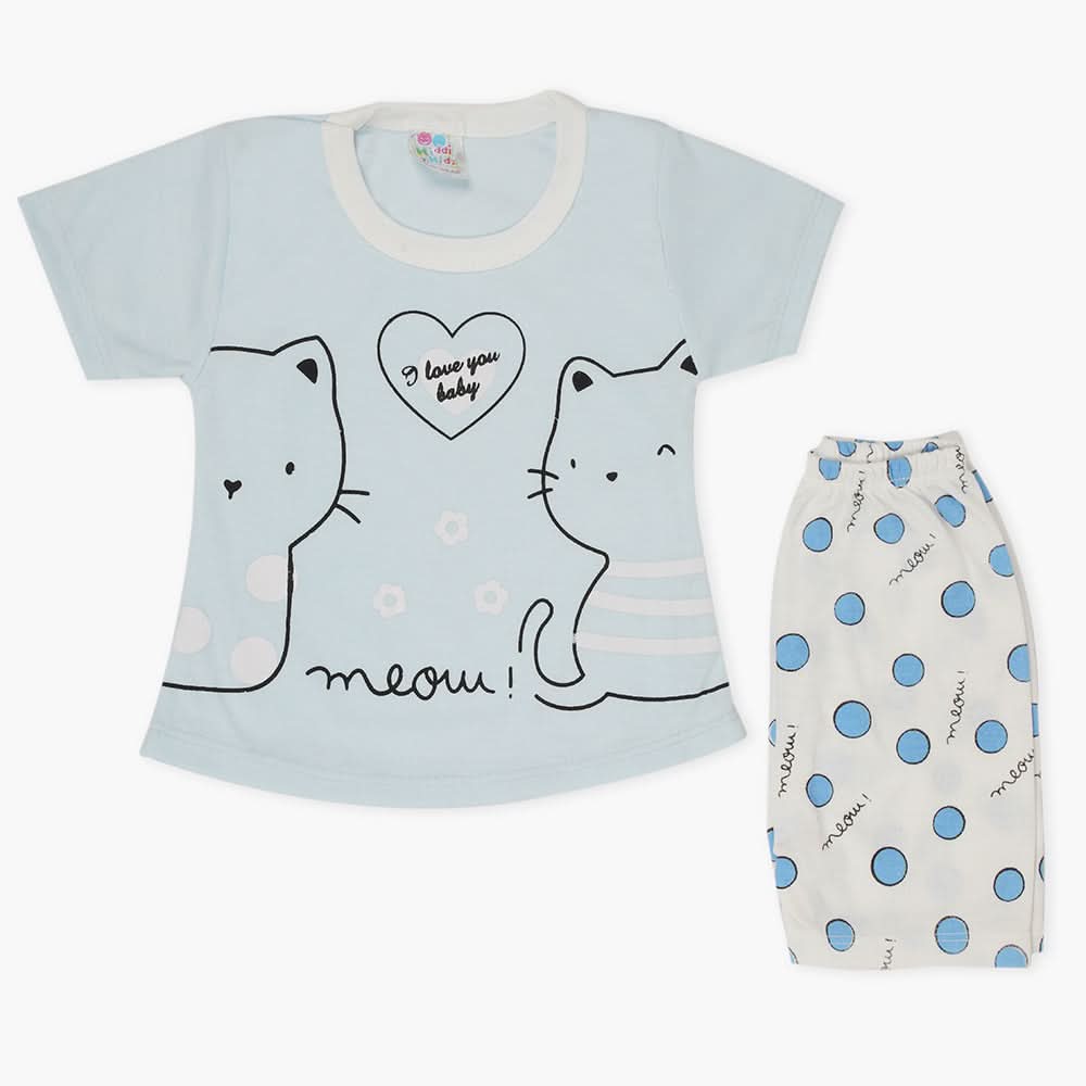 Newborn Girls Half Sleeves Suit - Blue, Newborn Girls Sets & Suits, Chase Value, Chase Value