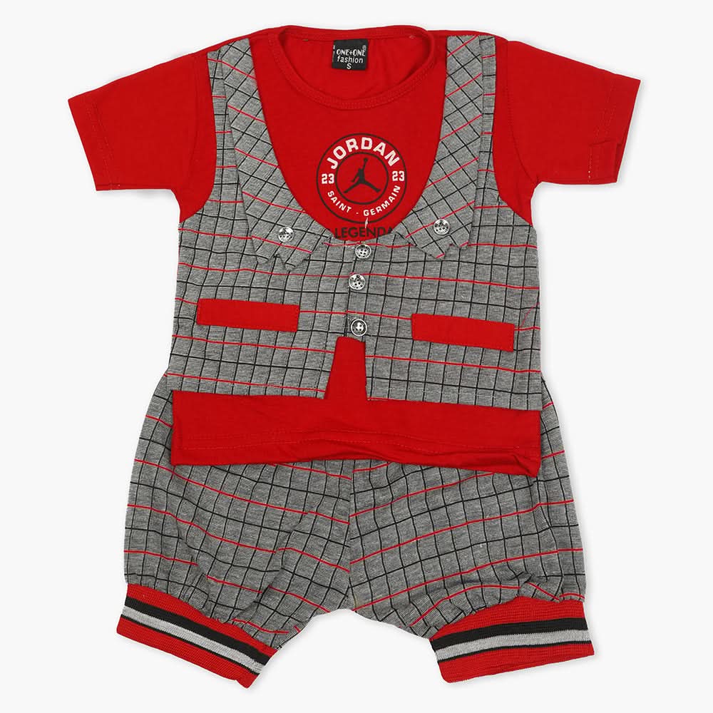 Boys Half Sleeves Suit - Red, Boys Sets & Suits, Chase Value, Chase Value