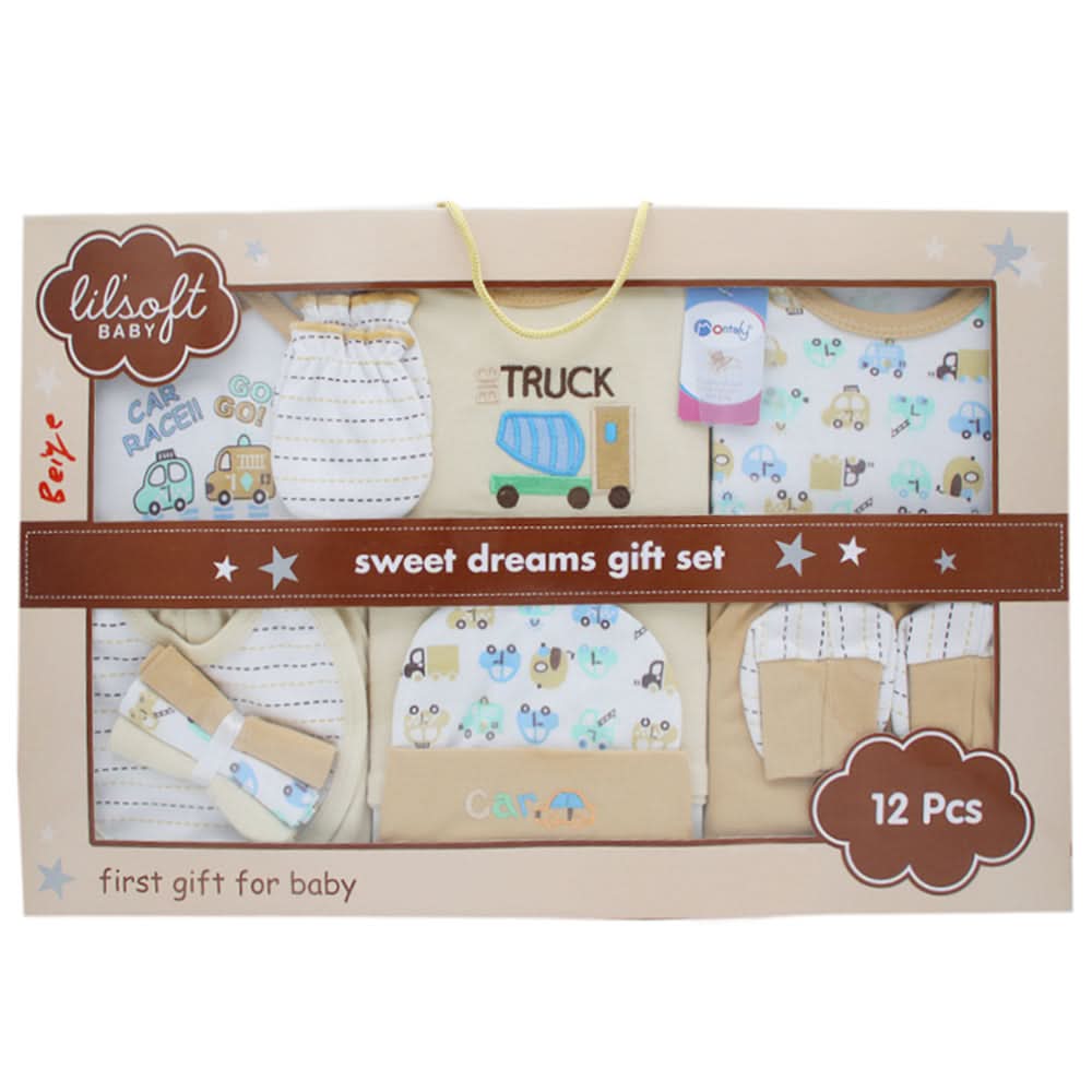 Newborn Gift Set 12Pcs - Beige, Kids, Gift Set, Chase Value, Chase Value