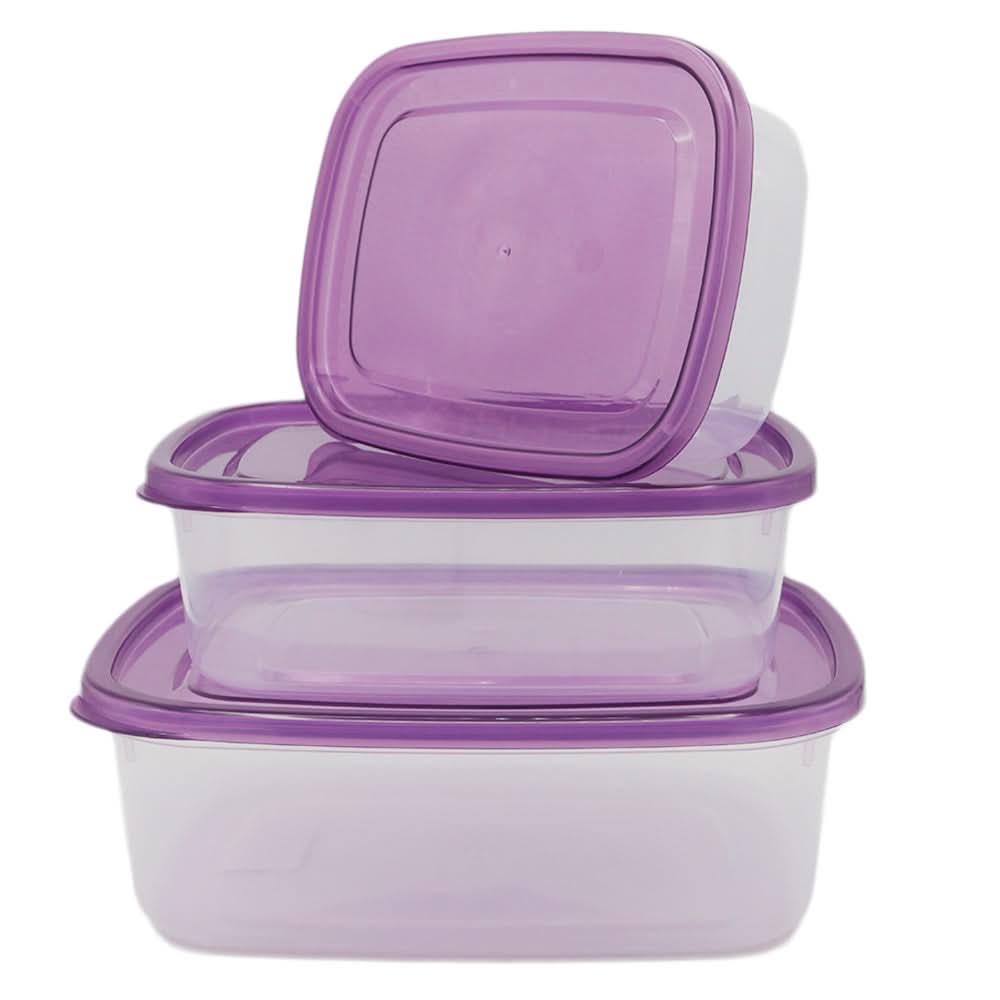 Storage Box Set Of 3 - Purple, Storage Boxes, Chase Value, Chase Value