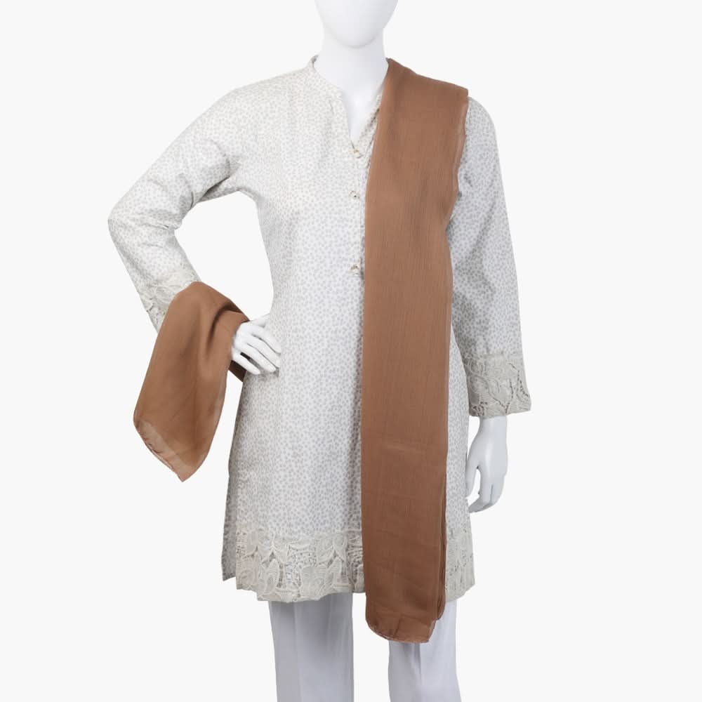 Women's Plain Chiffon Dupatta - Brown, Women Dupatta, Chase Value, Chase Value