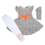 Girls Half Sleeves Suit 1639 - Grey, Kids, Girls Sets And Suits, Chase Value, Chase Value