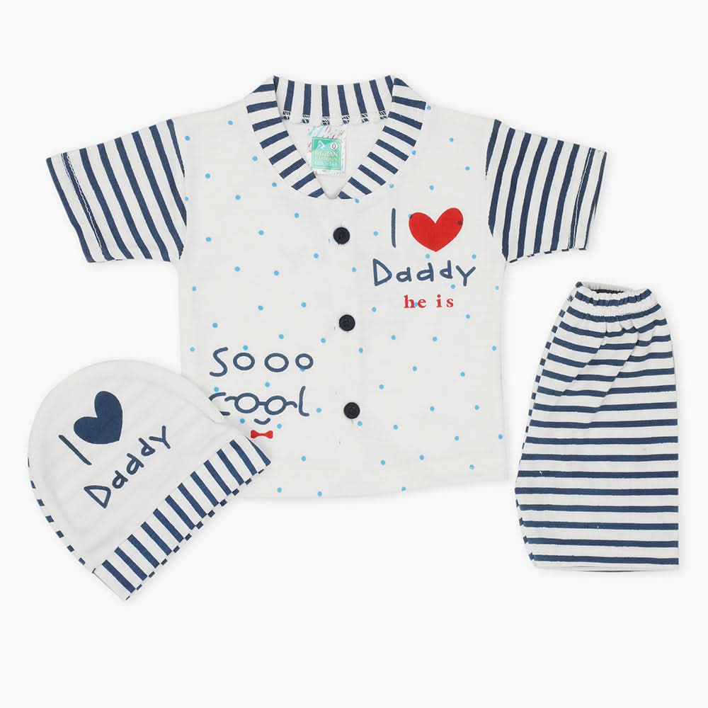 Newborn Boys Half Sleeves Suit - Navy Blue, Newborn Boys Sets & Suits, Chase Value, Chase Value