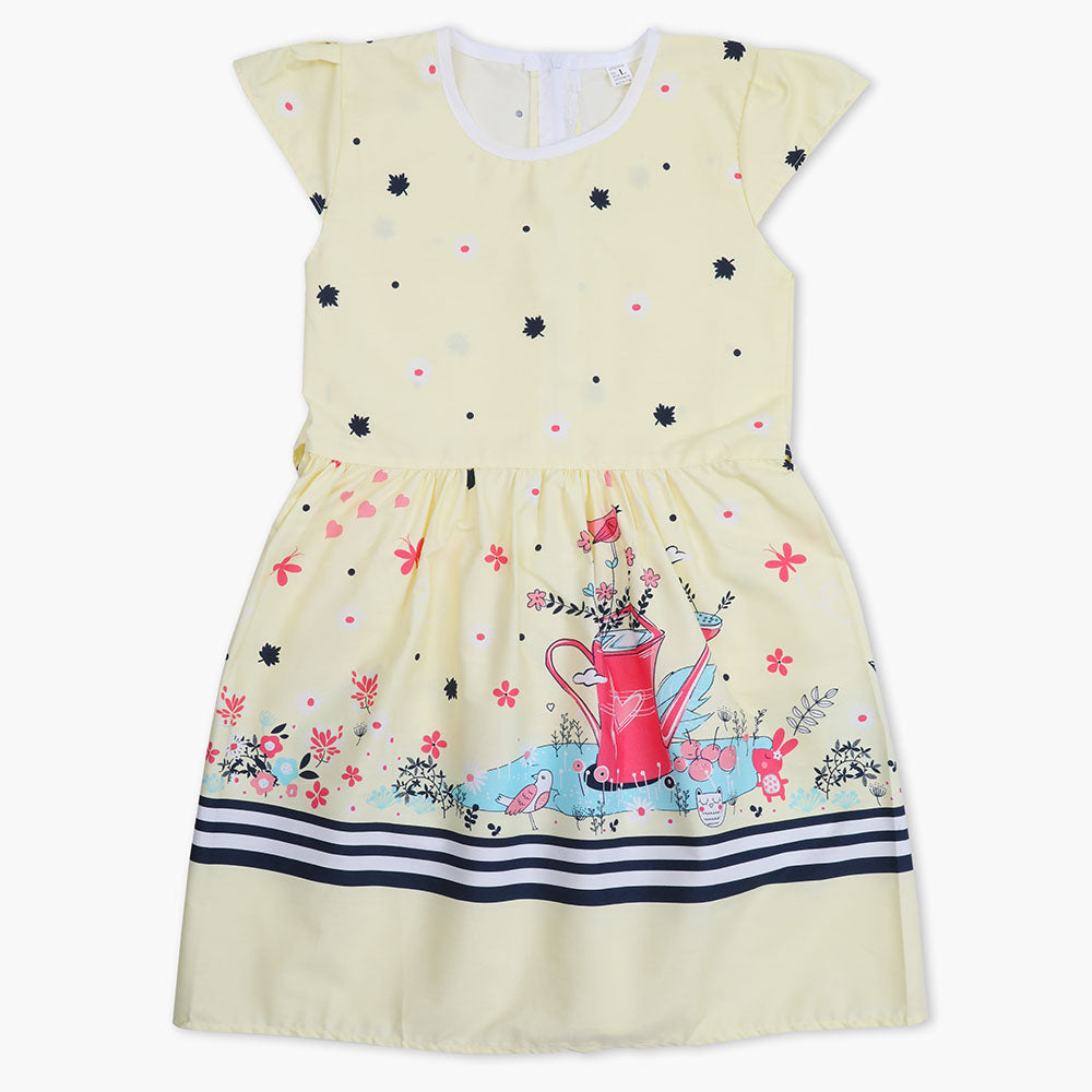 Girl's Cotton Frock - Lemon, Girls Frocks, Chase Value, Chase Value