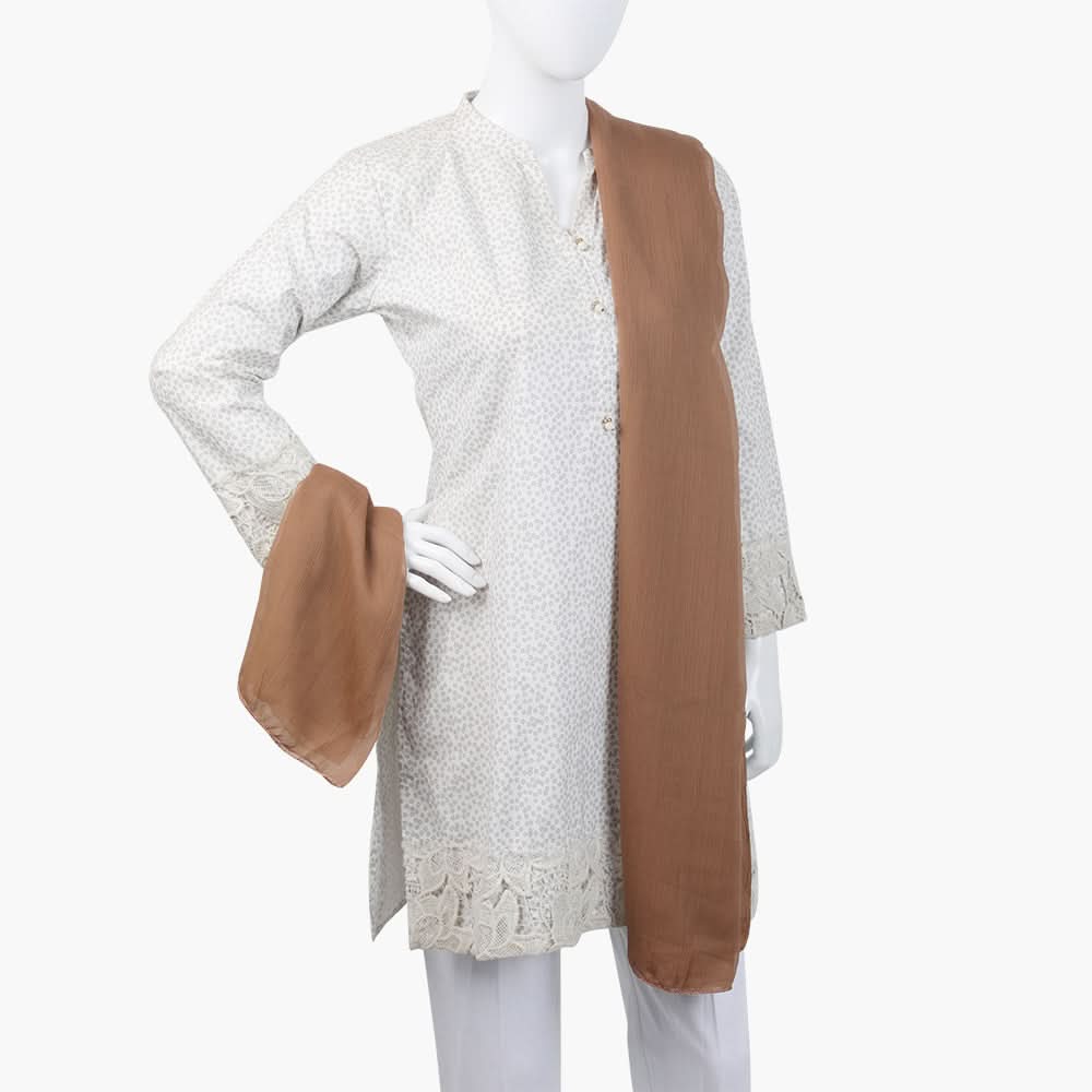 Women's Plain Chiffon Dupatta - Brown, Women Dupatta, Chase Value, Chase Value