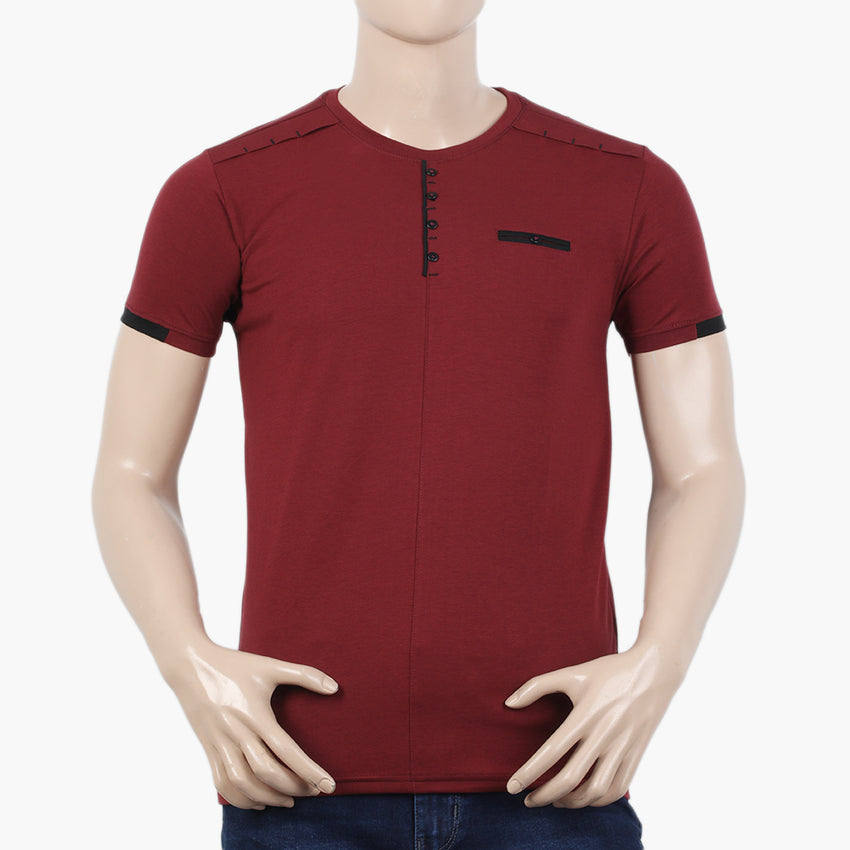 Men's Half Sleeves T-Shirt - Maroon, Men's T-Shirts & Polos, Chase Value, Chase Value