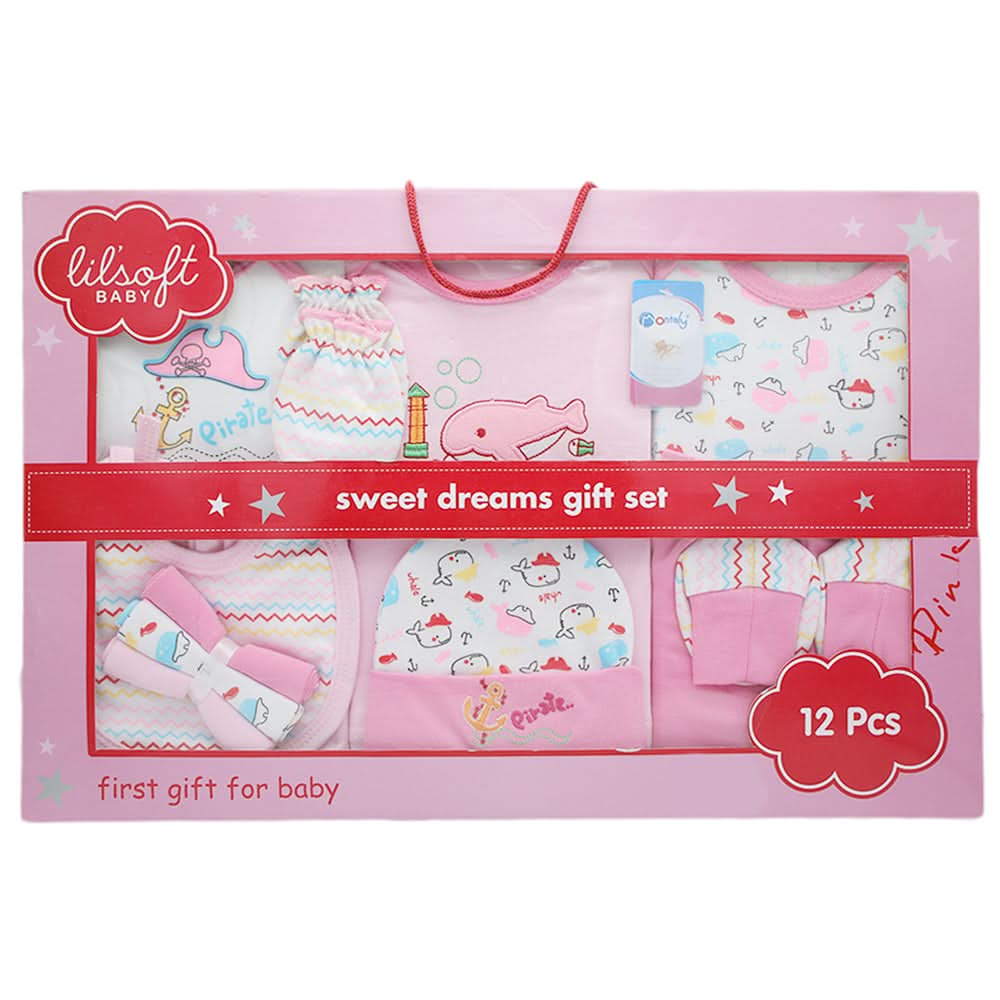 Newborn Gift Set 12Pcs - Pink, Kids, Gift Set, Chase Value, Chase Value