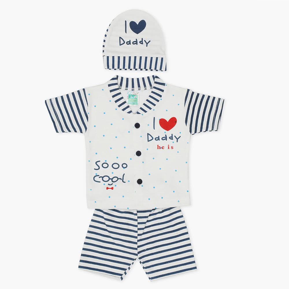Newborn Boys Half Sleeves Suit - Navy Blue, Newborn Boys Sets & Suits, Chase Value, Chase Value