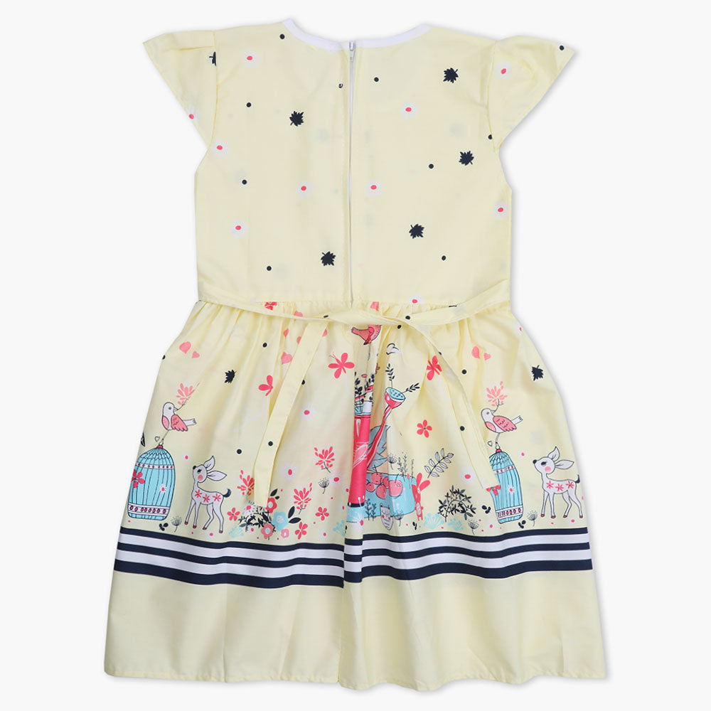 Girl's Cotton Frock - Lemon, Girls Frocks, Chase Value, Chase Value